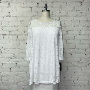 2082 Yushi Spotted Tunic - White